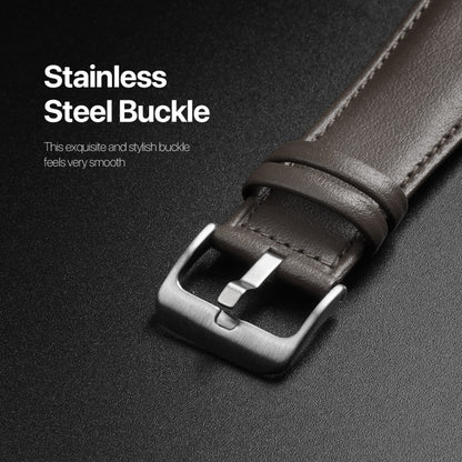 For Apple Watch 7 41mm DUX DUCIS YS Series Genuine Leather Watch Band(Grey) - Watch Bands by DUX DUCIS | Online Shopping South Africa | PMC Jewellery | Buy Now Pay Later Mobicred