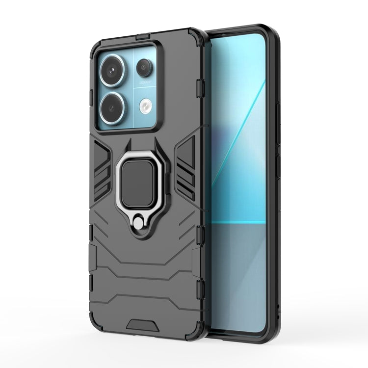For Xiaomi Redmi Note 13 Pro Shockproof PC + TPU Holder Phone Case(Black) - Xiaomi Cases by PMC TechLife | Online Shopping South Africa | PMC TechLife | Buy Now Pay Later Mobicred