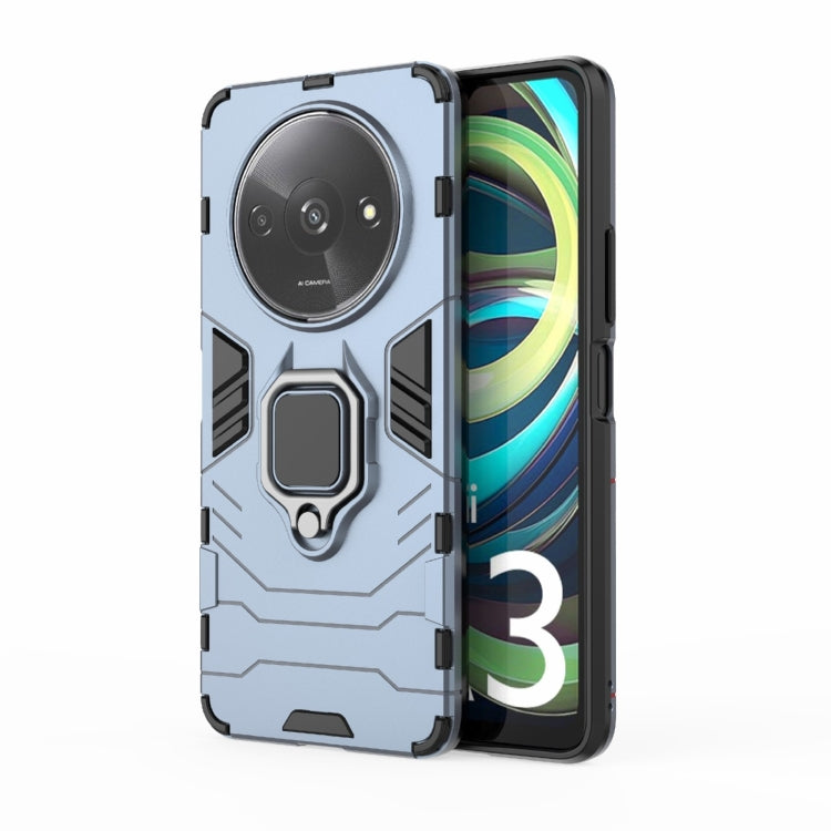 For Xiaomi Redmi A3 4G Shockproof PC + TPU Holder Phone Case(Navy Blue) - Xiaomi Cases by PMC TechLife | Online Shopping South Africa | PMC TechLife | Buy Now Pay Later Mobicred