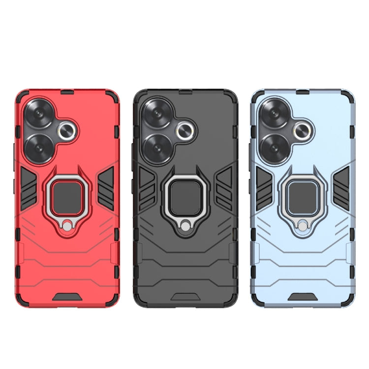 For Xiaomi Poco F6 Shockproof PC + TPU Holder Phone Case(Navy Blue) - Xiaomi Cases by PMC TechLife | Online Shopping South Africa | PMC TechLife | Buy Now Pay Later Mobicred