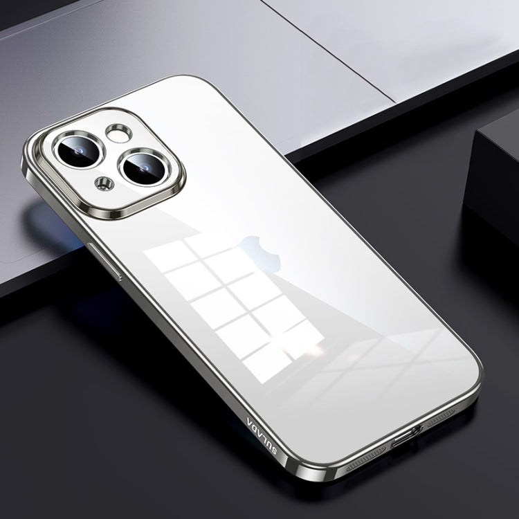 For iPhone 15 Plus SULADA Shine Through Series Plating TPU Transparent Phone Case(Titanium Grey) - iPhone 15 Plus Cases by SULADA | Online Shopping South Africa | PMC TechLife