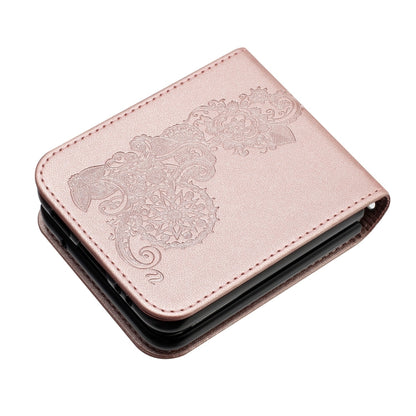 For Samsung Galaxy Z Flip5 5G Datura Flower Embossed Flip Leather Phone Case(Rose Gold) - Galaxy Z Flip5 Cases by PMC Jewellery | Online Shopping South Africa | PMC Jewellery