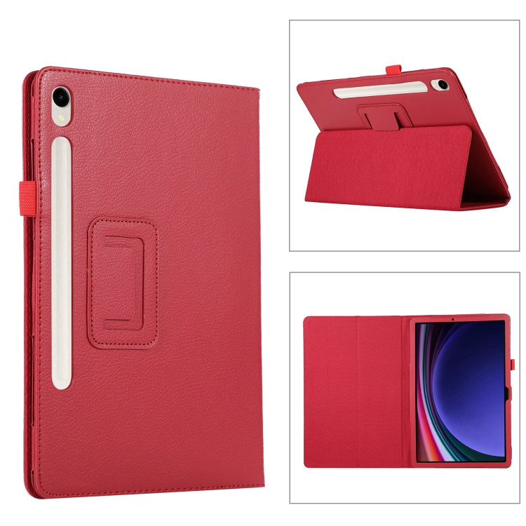 For Samsung Galaxy Tab S9+ / S10+ Litchi Texture Leather Tablet Case with Holder(Red) - Other Galaxy Tab PC by PMC Jewellery | Online Shopping South Africa | PMC Jewellery | Buy Now Pay Later Mobicred