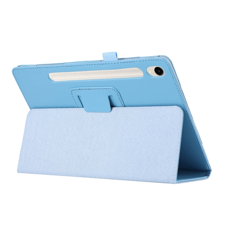 For Samsung Galaxy Tab S9+ / S10+ Litchi Texture Leather Tablet Case with Holder(Sky Blue) - Other Galaxy Tab PC by PMC Jewellery | Online Shopping South Africa | PMC Jewellery | Buy Now Pay Later Mobicred