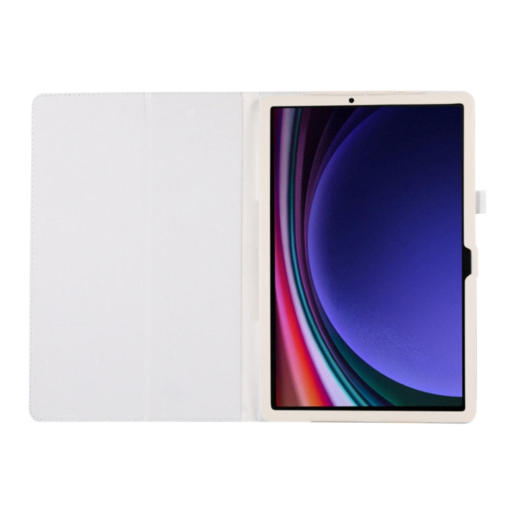 For Samsung Galaxy Tab S9 Ultra Litchi Texture Leather Tablet Case with Holder(White) - Other Galaxy Tab PC by PMC Jewellery | Online Shopping South Africa | PMC Jewellery | Buy Now Pay Later Mobicred