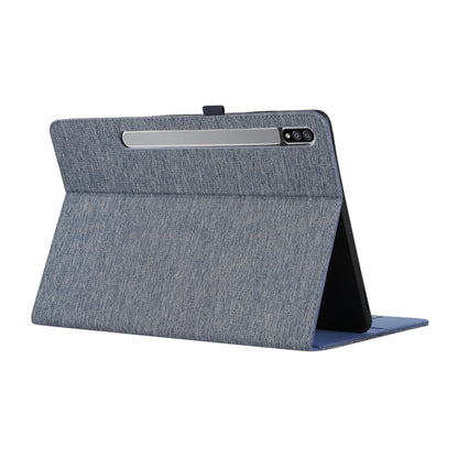 For Samsung Galaxy Tab S9 Horizontal Flip TPU + Fabric PU Leather Tablet Case(Dark Blue) - Galaxy Tab S9 Cases by PMC Jewellery | Online Shopping South Africa | PMC Jewellery | Buy Now Pay Later Mobicred