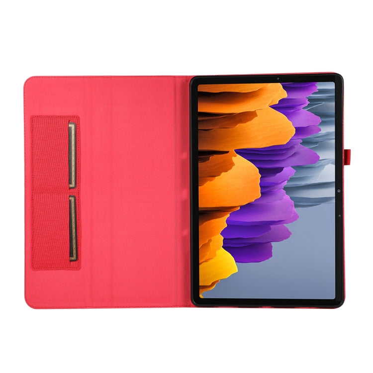 For Samsung Galaxy Tab S10 Ultra Horizontal Flip TPU + Fabric PU Leather Tablet Case(Red) - Tab S10 Ultra Cases by PMC Jewellery | Online Shopping South Africa | PMC Jewellery | Buy Now Pay Later Mobicred