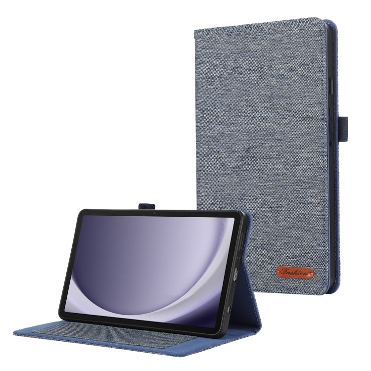 For Samsung Galaxy Tab A9+ Horizontal Flip TPU + Fabric PU Leather Tablet Case(Dark Blue) - Galaxy Tab A9+ by PMC Jewellery | Online Shopping South Africa | PMC Jewellery