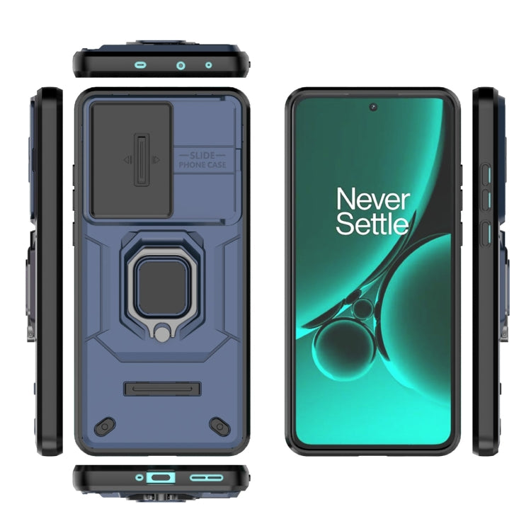 For OnePlus Nord CE3 5G Sliding Camshield TPU + PC Shockproof Phone Case with Holder(Blue) - OnePlus Cases by PMC TechLife | Online Shopping South Africa | PMC TechLife | Buy Now Pay Later Mobicred