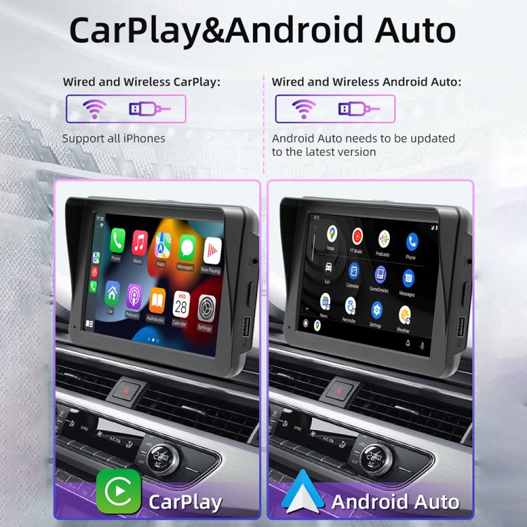 B5570 SunShade Style Car MP5 Player 7 inch Wireless CarPlay, Support Mobile Phone Interconnection - Car MP3 & MP4 & MP5 by PMC TechLife | Online Shopping South Africa | PMC TechLife | Buy Now Pay Later Mobicred