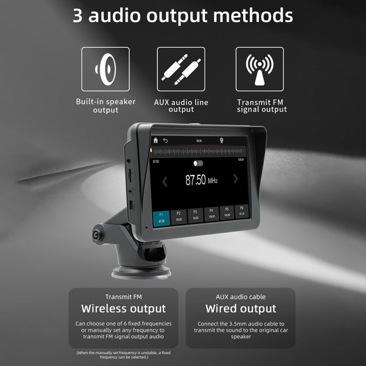B5570 SunShade Style Car MP5 Player 7 inch Wireless CarPlay, Support Mobile Phone Interconnection - Car MP3 & MP4 & MP5 by PMC TechLife | Online Shopping South Africa | PMC TechLife | Buy Now Pay Later Mobicred