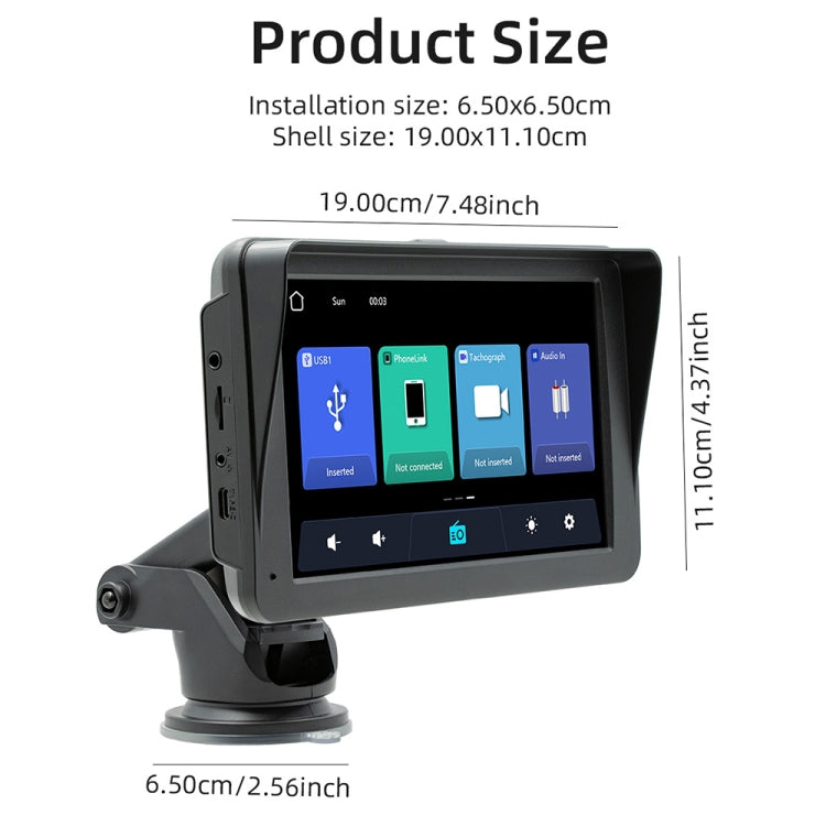 B5570 SunShade Style Car MP5 Player 7 inch Wireless CarPlay, Support Mobile Phone Interconnection - Car MP3 & MP4 & MP5 by PMC TechLife | Online Shopping South Africa | PMC TechLife | Buy Now Pay Later Mobicred