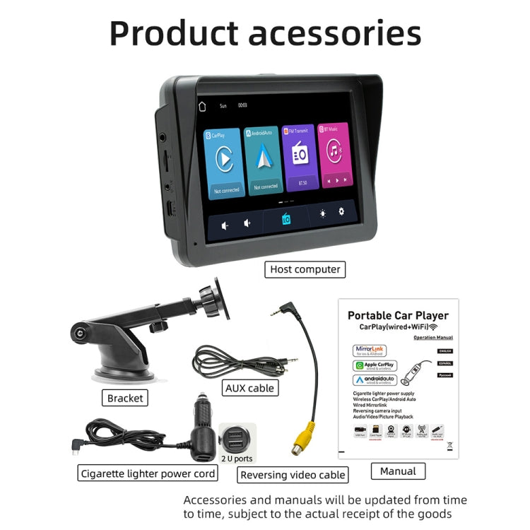 B5570 SunShade Style Car MP5 Player 7 inch Wireless CarPlay, Support Mobile Phone Interconnection - Car MP3 & MP4 & MP5 by PMC TechLife | Online Shopping South Africa | PMC TechLife | Buy Now Pay Later Mobicred