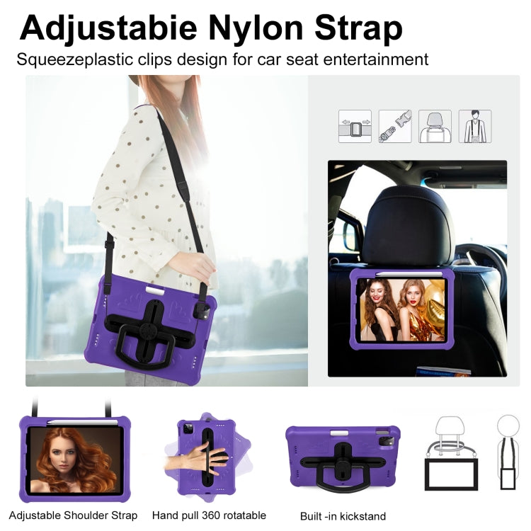 For iPad Pro 11 2024 Shield 360 Rotation Handle EVA Shockproof PC Tablet Case(Purple Black) - iPad Pro 11 2024 Cases by PMC TechLife | Online Shopping South Africa | PMC TechLife | Buy Now Pay Later Mobicred