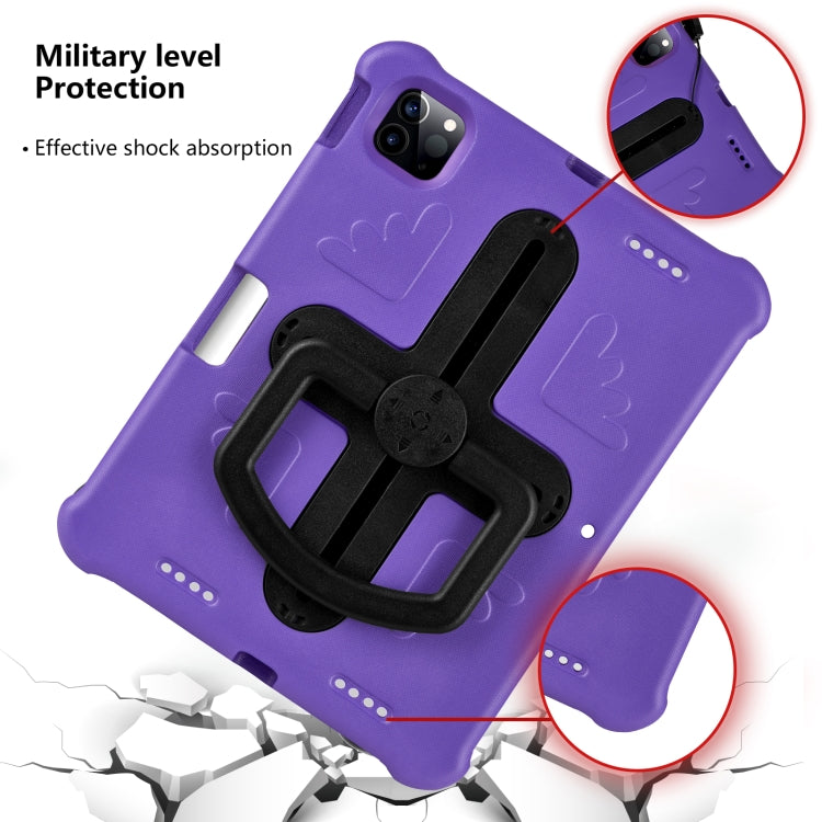 For iPad Pro 11 2024 Shield 360 Rotation Handle EVA Shockproof PC Tablet Case(Purple Black) - iPad Pro 11 2024 Cases by PMC TechLife | Online Shopping South Africa | PMC TechLife | Buy Now Pay Later Mobicred