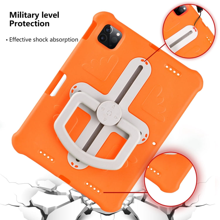 For iPad Pro 11 2024 Shield 360 Rotation Handle EVA Shockproof PC Tablet Case(Orange Beige) - iPad Pro 11 2024 Cases by PMC TechLife | Online Shopping South Africa | PMC TechLife | Buy Now Pay Later Mobicred