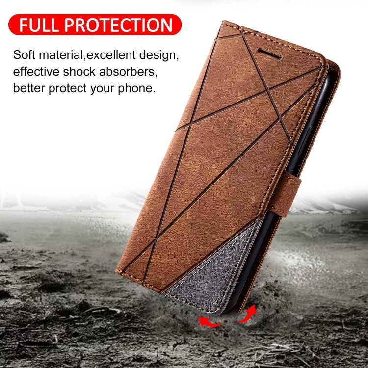 For Google Pixel 9 Skin Feel Splicing Leather Phone Case(Brown) - Google Cases by PMC TechLife | Online Shopping South Africa | PMC TechLife | Buy Now Pay Later Mobicred