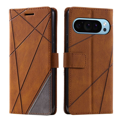 For Google Pixel 9 Pro Skin Feel Splicing Leather Phone Case(Brown) - Google Cases by PMC Jewellery | Online Shopping South Africa | PMC Jewellery | Buy Now Pay Later Mobicred