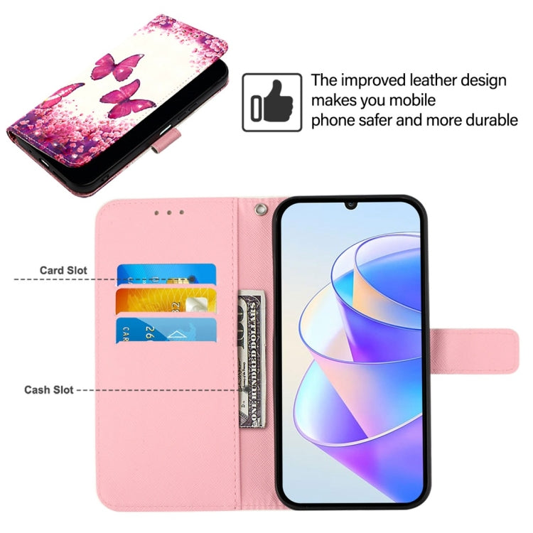 For Huawei Pura 70 Pro 3D Painting Horizontal Flip Leather Phone Case(Rose Butterfly) - Huawei Cases by PMC Jewellery | Online Shopping South Africa | PMC Jewellery | Buy Now Pay Later Mobicred