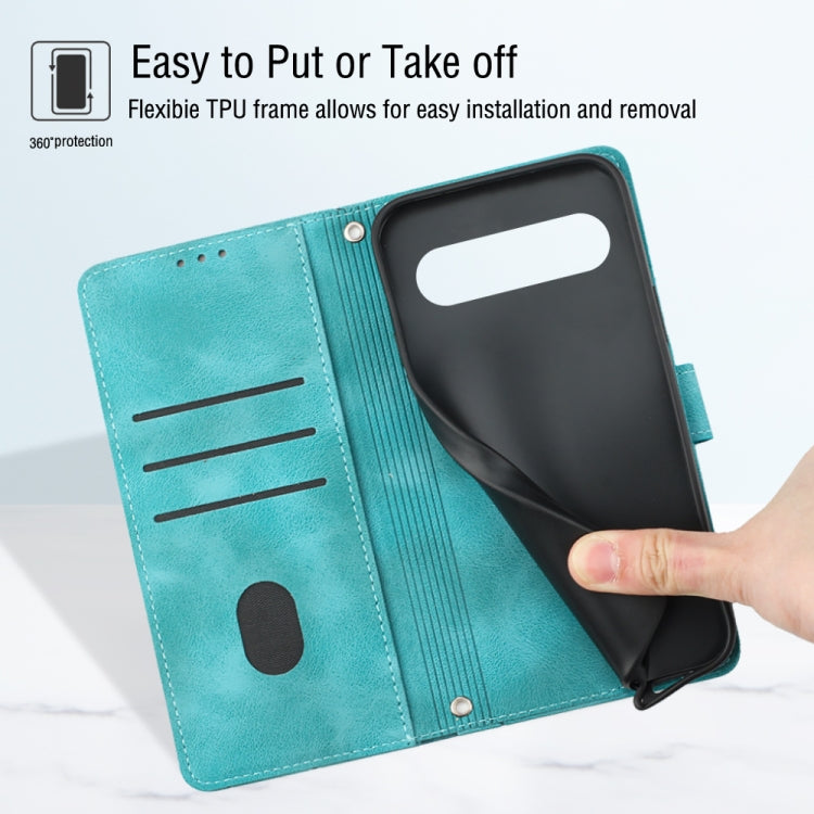 For Google Pixel 9 / 9 Pro Skin-feel Embossed Leather Phone Case(Green) - Google Cases by PMC TechLife | Online Shopping South Africa | PMC TechLife | Buy Now Pay Later Mobicred