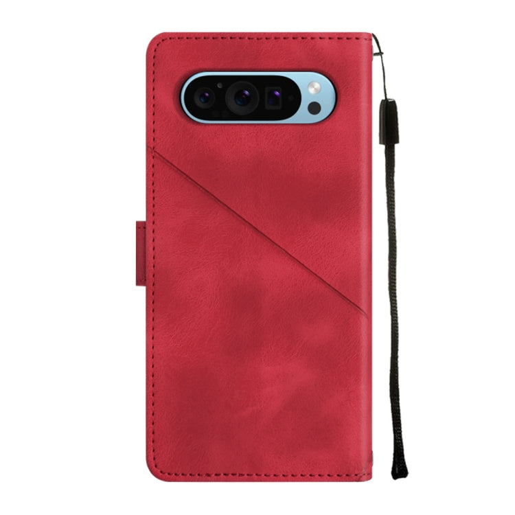 For Google Pixel 9 / 9 Pro Skin-feel Embossed Leather Phone Case(Red) - Google Cases by PMC Jewellery | Online Shopping South Africa | PMC Jewellery | Buy Now Pay Later Mobicred