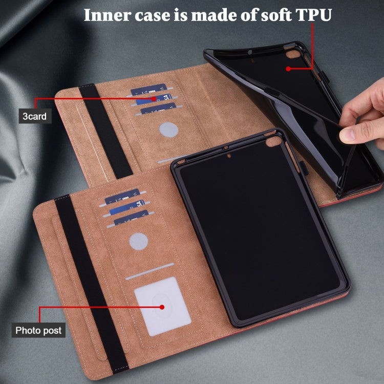 For Lenovo Xiaoxin Pad Pro 12.7 Solid Color Stripe Embossed Leather Tablet Case(Red) - Lenovo by PMC TechLife | Online Shopping South Africa | PMC TechLife | Buy Now Pay Later Mobicred