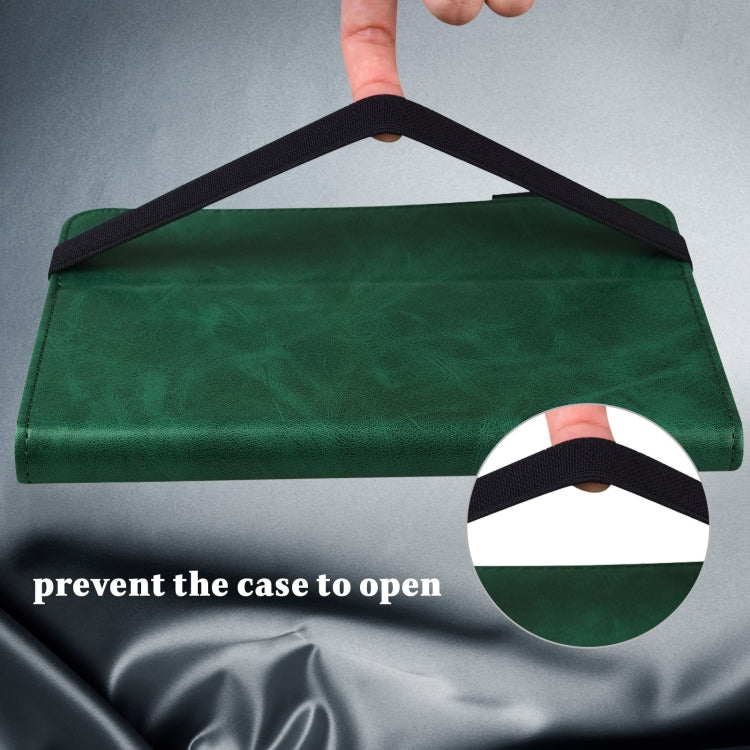 For Lenovo Xiaoxin Pad Pro 12.7 Solid Color Stripe Embossed Leather Tablet Case(Green) - Lenovo by PMC TechLife | Online Shopping South Africa | PMC TechLife | Buy Now Pay Later Mobicred