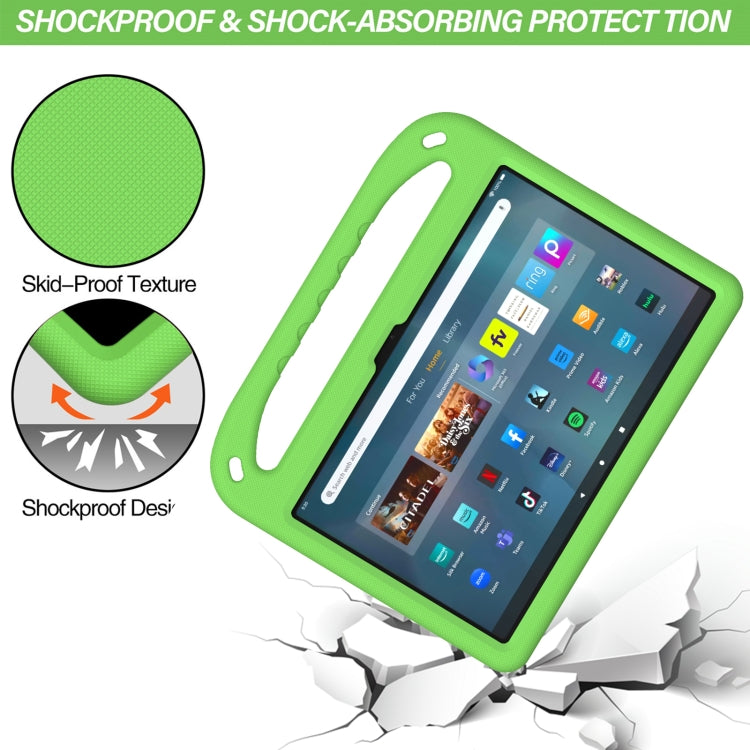 For Amazon Kindle Fire Max 11 Handle EVA Shockproof Tablet Case with Holder(Green) - Amazon by PMC TechLife | Online Shopping South Africa | PMC TechLife | Buy Now Pay Later Mobicred