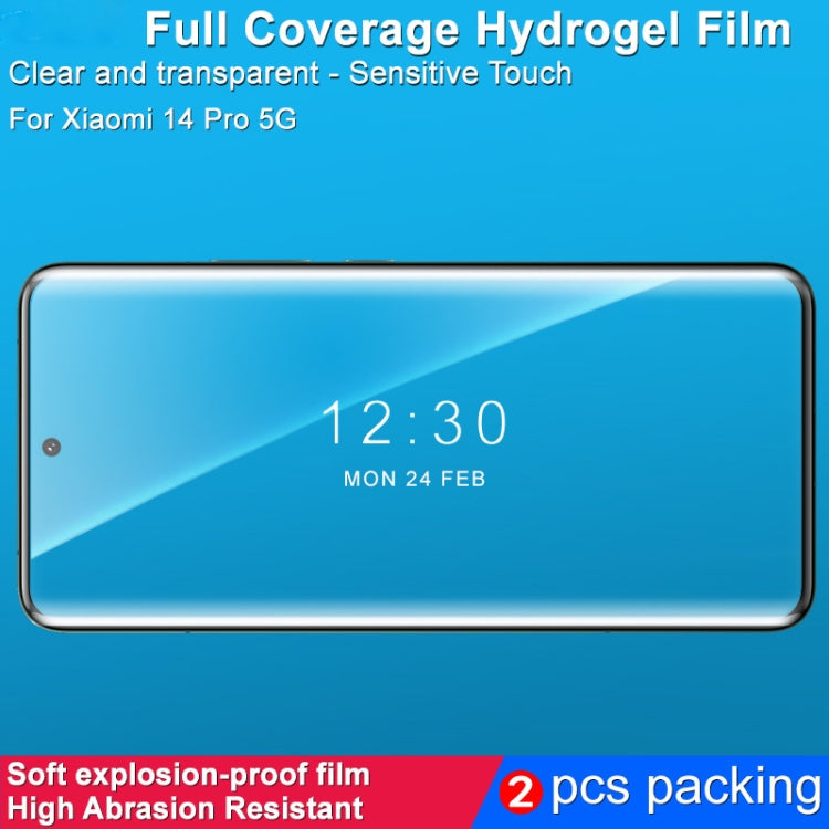 For Xiaomi 14 Pro 5G 2pcs imak Curved Full Screen Hydrogel Film Back Protector - free shipping - PMC Jewellery - Order now!