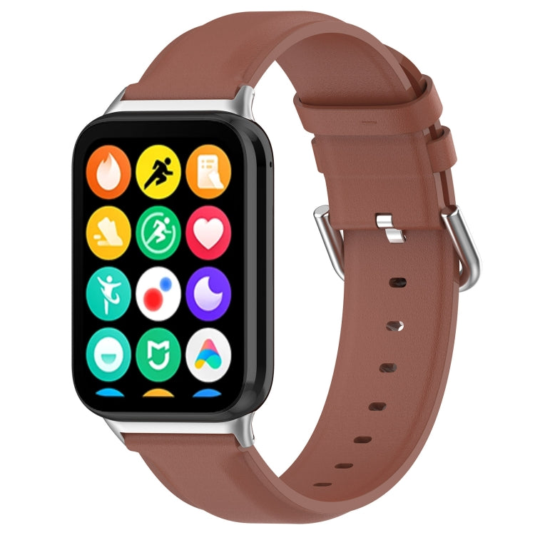 For Xiaomi Mi Band 8 Pro Round Tail Genuine Leather Watch Band(Brown) - Watch Bands by PMC TechLife | Online Shopping South Africa | PMC TechLife