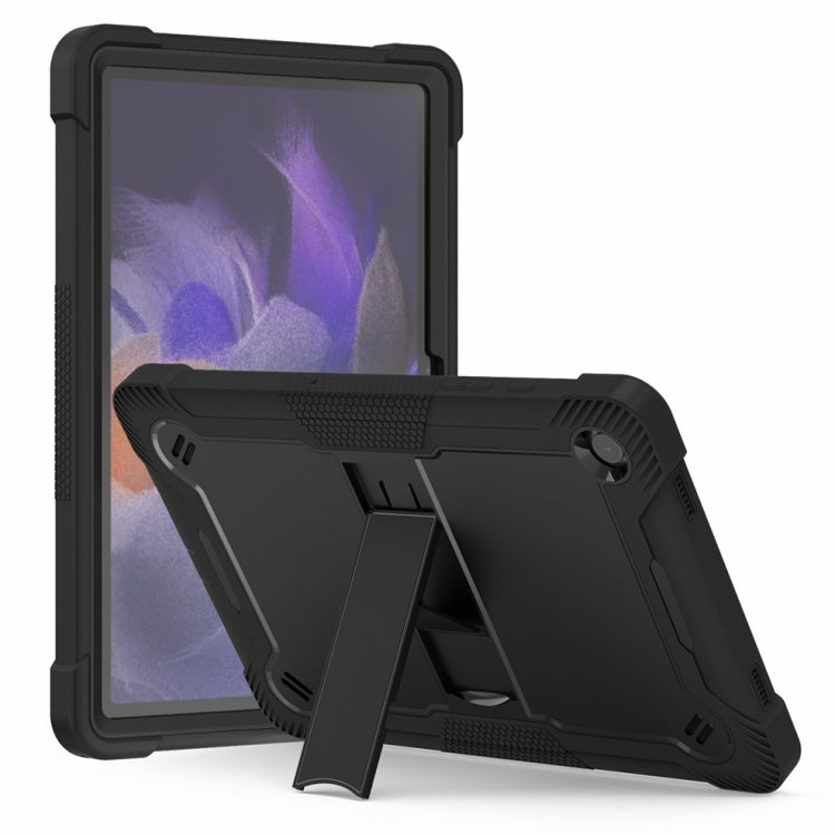 For Samsung Galaxy Tab A9 Shockproof Silicone Hybrid PC Tablet Case with Holder(Black) - Galaxy Tab A9 by PMC Jewellery | Online Shopping South Africa | PMC Jewellery