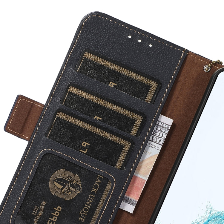 For Sony Xperia 10 VI Side-Magnetic TJ Genuine Leather RFID Phone Case(Blue) - Sony Cases by PMC TechLife | Online Shopping South Africa | PMC TechLife | Buy Now Pay Later Mobicred