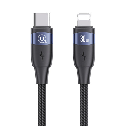 USAMS US-SJ635 U85 2m Type-C to 8 Pin PD30W Aluminum Alloy Fast Charging & Data Cable(Black) - 2 in 1 Cable by USAMS | Online Shopping South Africa | PMC Jewellery | Buy Now Pay Later Mobicred