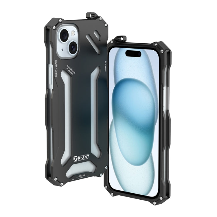 For iPhone 15 Plus R-JUST RJ17 Shockproof Armor Metal Phone Case(Black) - iPhone 15 Plus Cases by R-JUST | Online Shopping South Africa | PMC Jewellery