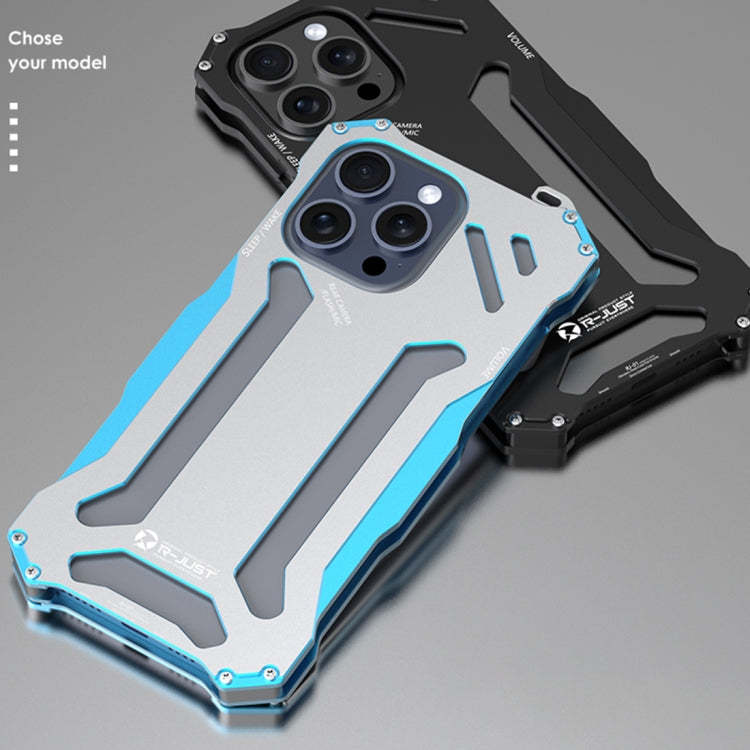 For iPhone 15 R-JUST RJ17 Shockproof Armor Metal Phone Case(Blue) - free shipping - PMC TechLife - Order now!