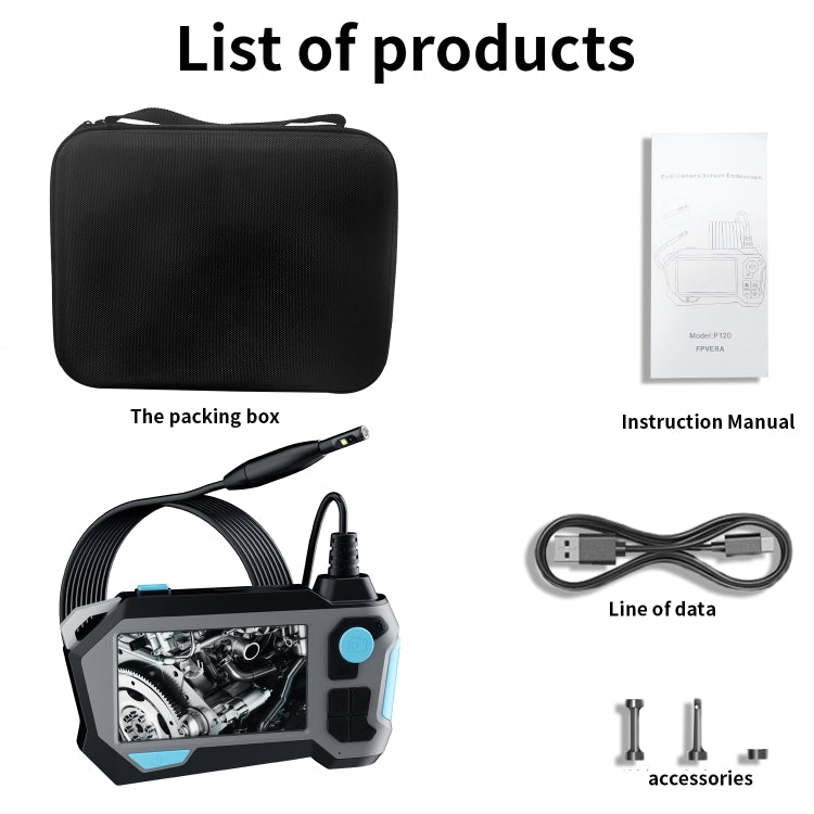 P120 Rotatable 8mm Dual Lenses Industrial Endoscope with Screen, 16mm Tail Pipe Diameter, Spec:10m Tube -  by PMC TechLife | Online Shopping South Africa | PMC TechLife | Buy Now Pay Later Mobicred