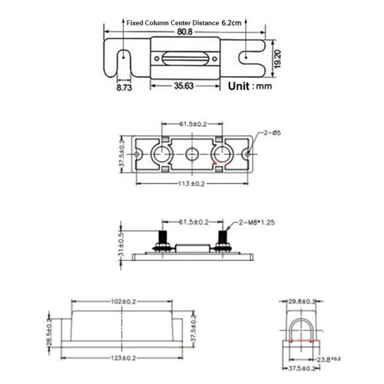 3 in 1 ANL Car Audio Modified Fuse Holder with 200A Fuse, Current:400A - Fuse by PMC TechLife | Online Shopping South Africa | PMC TechLife | Buy Now Pay Later Mobicred
