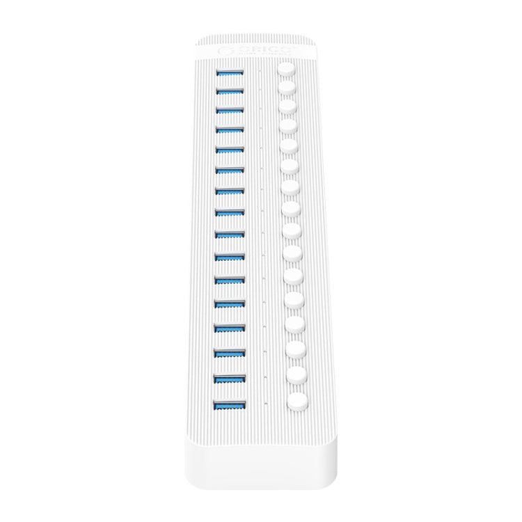 ORICO CT2U3-16AB Plastic Stripes 16 Ports USB 3.0 HUB with Individual Switches, Plug:AU Plug(White) - USB 3.0 HUB by ORICO | Online Shopping South Africa | PMC Jewellery | Buy Now Pay Later Mobicred