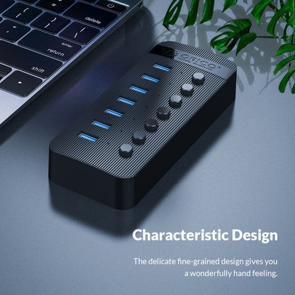 ORICO CT2U3-16AB Plastic Stripes 16 Ports USB 3.0 HUB with Individual Switches, Plug:UK Plug(White) - USB 3.0 HUB by ORICO | Online Shopping South Africa | PMC Jewellery | Buy Now Pay Later Mobicred