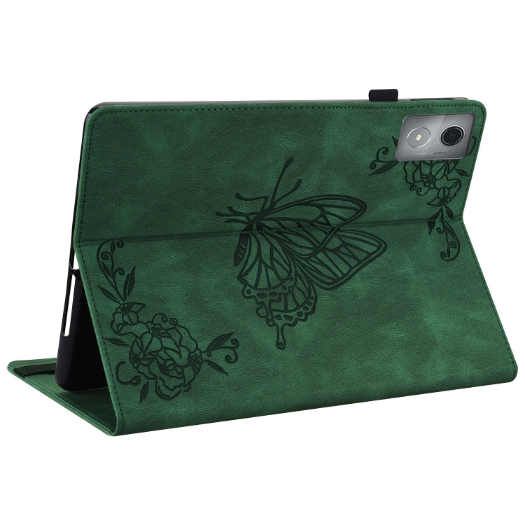 For Lenovo Tab K11 Plus Butterfly Flower Embossed Leather Tablet Case(Green) - Lenovo by PMC TechLife | Online Shopping South Africa | PMC TechLife | Buy Now Pay Later Mobicred