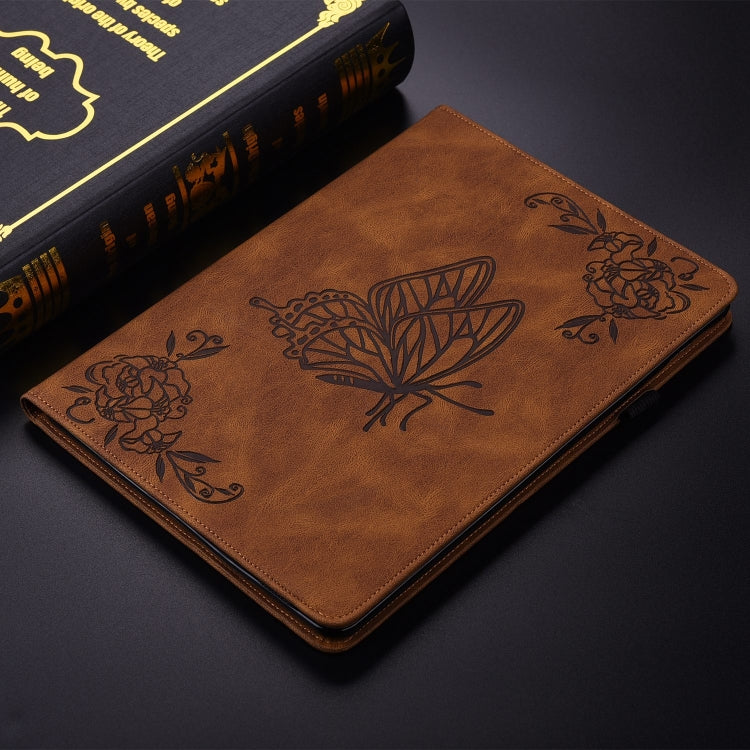For Honor Pad 9 12.1 Butterfly Flower Embossed Leather Tablet Case(Brown) - free shipping - PMC TechLife - Order now!