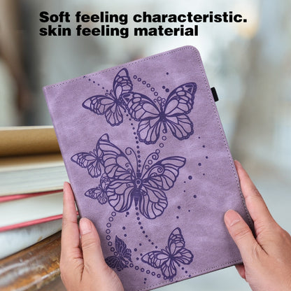 For Samsung Galaxy Tab S9 Embossed Butterfly Pattern Horizontal Flip Leather Tablet Case(Purple) - Galaxy Tab S9 Cases by PMC Jewellery | Online Shopping South Africa | PMC Jewellery | Buy Now Pay Later Mobicred