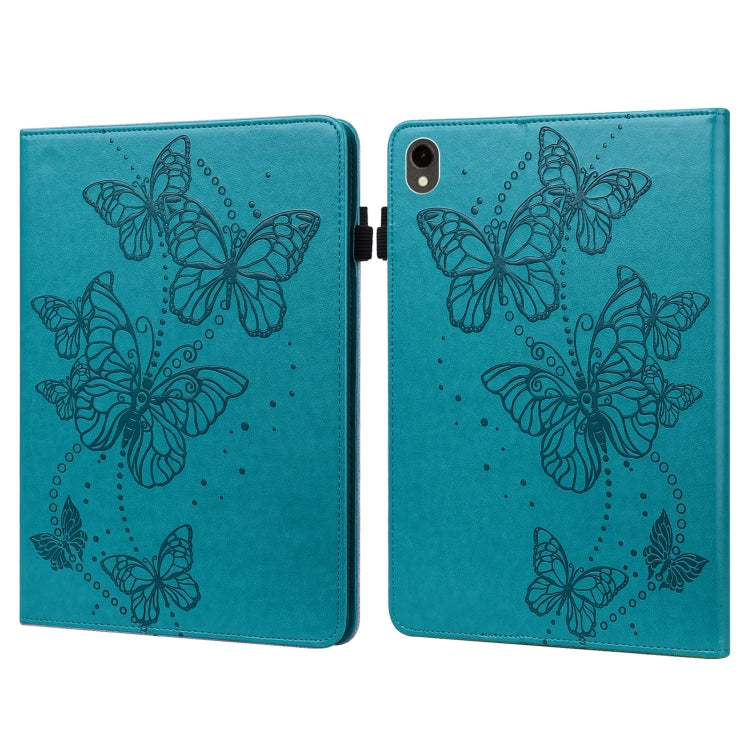 For Samsung Galaxy Tab S9 Embossed Butterfly Pattern Horizontal Flip Leather Tablet Case(Blue) - Galaxy Tab S9 Cases by PMC Jewellery | Online Shopping South Africa | PMC Jewellery | Buy Now Pay Later Mobicred