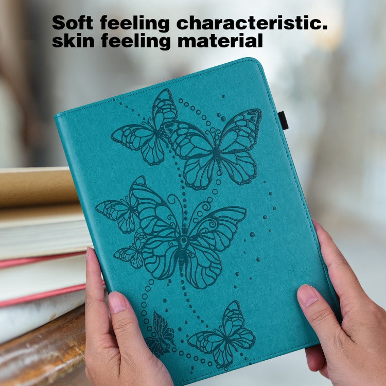 For Samsung Galaxy Tab S9 Embossed Butterfly Pattern Horizontal Flip Leather Tablet Case(Blue) - Galaxy Tab S9 Cases by PMC Jewellery | Online Shopping South Africa | PMC Jewellery | Buy Now Pay Later Mobicred