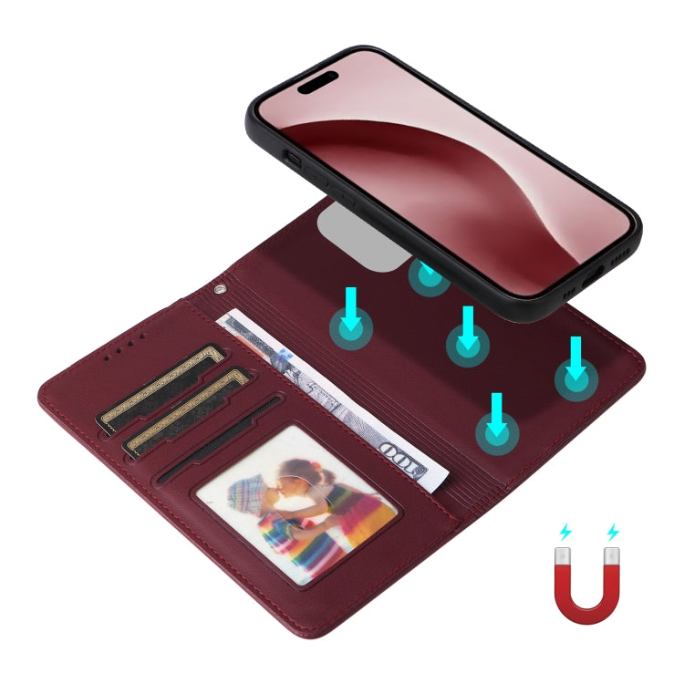 For iPhone 16 Pro BETOPNICE BN-005 2 in 1 Detachable Imitate Genuine Leather Phone Case(Wine Red) - iPhone 16 Pro Cases by BETOPNICE | Online Shopping South Africa | PMC Jewellery | Buy Now Pay Later Mobicred