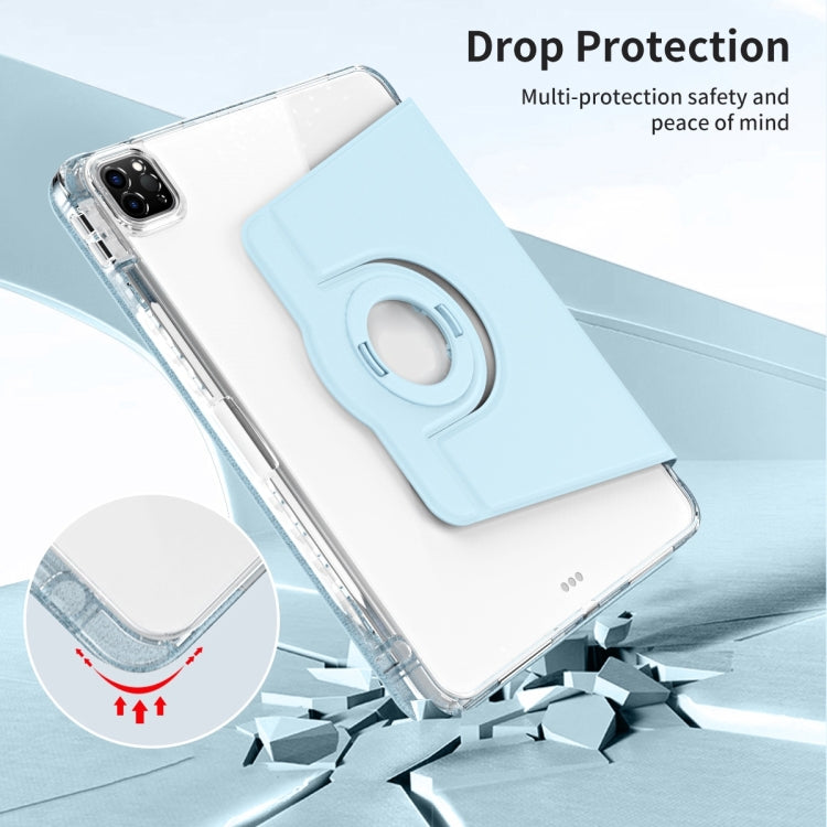 For iPad Pro 11 2024 360 Rotation Detachable Clear Acrylic Leather Tablet Case(Ice Blue) - iPad Pro 11 2024 Cases by PMC TechLife | Online Shopping South Africa | PMC TechLife | Buy Now Pay Later Mobicred
