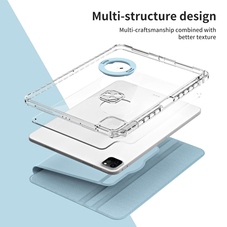 For iPad Pro 13 2024 360 Rotation Detachable Clear Acrylic Leather Tablet Case(Ice Blue) - iPad Pro 13 2024 Cases by PMC TechLife | Online Shopping South Africa | PMC TechLife | Buy Now Pay Later Mobicred