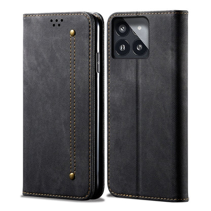 For Xiaomi Redmi K70/K70 Pro Denim Texture Casual Style Horizontal Flip Leather Case(Black) - K70 Pro Cases by PMC Jewellery | Online Shopping South Africa | PMC Jewellery | Buy Now Pay Later Mobicred