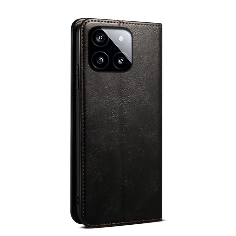 For Xiaomi Redmi K70/K70 Pro Oil Wax Crazy Horse Texture Leather Phone Case(Black) - K70 Pro Cases by PMC Jewellery | Online Shopping South Africa | PMC Jewellery | Buy Now Pay Later Mobicred