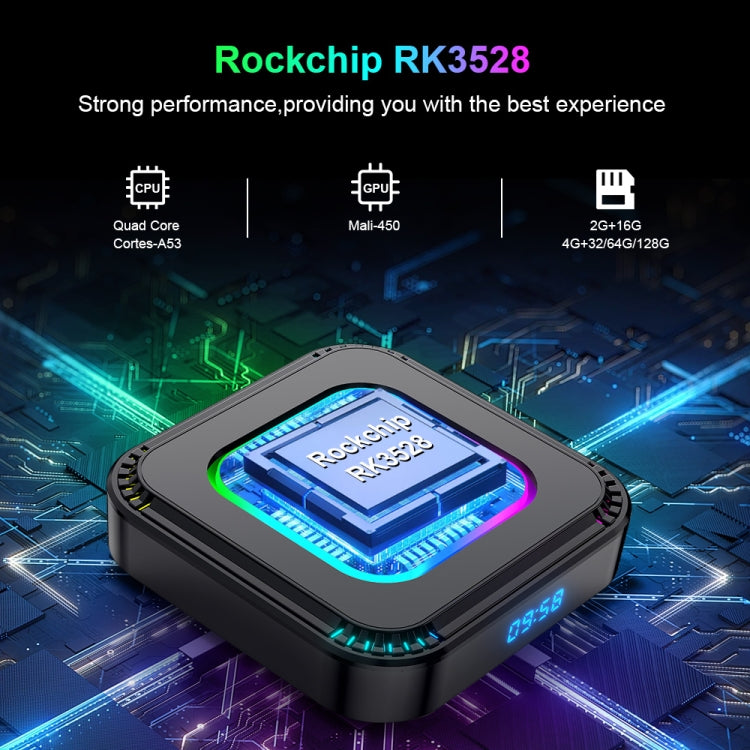 HK1 RBOX K8 8K Android 13.0 Smart TV Box with Remote Control, 4GB+128GB, RK3528 Quad-Core(EU Plug) - Others by PMC TechLife | Online Shopping South Africa | PMC TechLife | Buy Now Pay Later Mobicred
